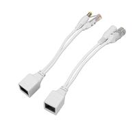 Kit Iniettore Splitter POE, Cavo Splitter Iniettore Adattatore POE Passivo 1 Paio 12V Power Over Ethernet con Connettore CC 5,5x2,1 Mm (Bianco)
