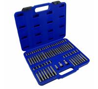 KIT INSERTI 75 PEZZI TORX RIBE ESAGONALI XZN ACCIAIO MILLE RIGHE CRV BUSSOLE 1/2