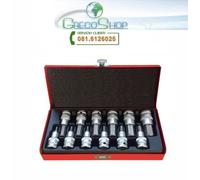 Kit inserti impronta esagonale 12 pezzi con bussola/boccola 1/2" cromo vanadio
