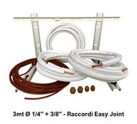 Kit installazione climatizzatore mono - 3 mt rame 1/4'' e 3/8'' con staffa a par