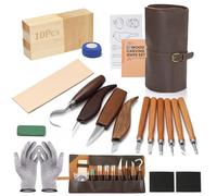 Kit Intaglio Legno 28 Pezzi con 4 Coltelli da Intaglio e 6 da Dettaglio