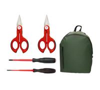 Kit Intercable 2 Forbici spella e tranciacavi 2 Giraviti Slim e Zaino AO2510