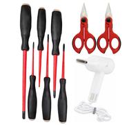 Kit Intercable 2 forbici spella e tranciacavi 6 giraviti Slim e asciugacapelli AO2604