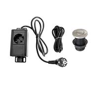 Kit Interruttore Aria Dissipatore Di Rifiuti Alimentari Interruttore Attivato Ad Aria Per Lo Smaltimento Dei Rifiuti Del Lavandino Pulsante Aria On/Off in Nichel Acciaio Inossidabile(Single EU plug)