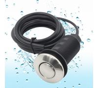 Kit Interruttore Aria Smaltimento Rifiuti 32 Mm, Pulsante Autobloccante Automatico dello Smaltimento Rifiuti con Tubo dell'Aria, Pulsante in Acciaio Inox per Tritarifiuti e Vasca da Bagno