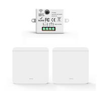 Kit Interruttore Luce Smart WiFi - Ricevitore + Interruttore Wireless, Controllo Remoto Intelligente compatibile con App Tuya e Google Home/Alexa (1 Ricevitore e 2 Interruttori (1 Tasto))