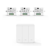 Kit Interruttore Luce Smart WiFi - Ricevitore + Interruttore Wireless, Controllo Remoto Intelligente compatibile con App Tuya e Google Home/Alexa (3 Ricevitori e 1 Interruttore (3 Tasti))