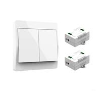 Kit interruttore luce telecomando senza fili, impermeabile, montaggio a parete, senza fili, design senza batterie, per illuminazione interna ed esterna in case, bagni o patii (1v2)