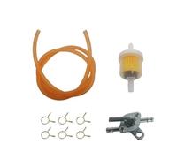 Kit interruttore rubinetto carburante in linea for moto, filtro interno, tubo flessibile da 1 m, fascette for olio, adatto for ATV UTV(Orange)
