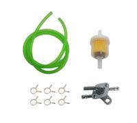 Kit interruttore rubinetto carburante in linea for moto, filtro interno, tubo flessibile da 1 m, fascette for olio, adatto for ATV UTV(Green)