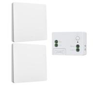 Kit interruttore senza fili cinetico senza batterie interruttore autoalimentato interruttori wireless quinetici senza batteria telecomando radio interruttore della luce wireless RF (EU 1Gang 2V1 White