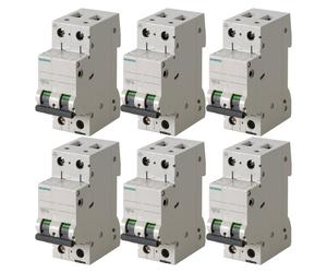 Kit Interruttori magnetotermici Siemens 2P 32A 6kA tipo C 2 moduli 5SL62327BB