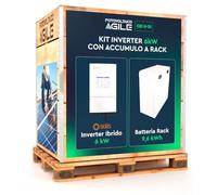 KIT Inverter Ibrido Solis 6 kW + Batteria 9,6 kWh - Certificato CEI 0-21 - Funzione Backup - Impianto a isola oppure ongrid