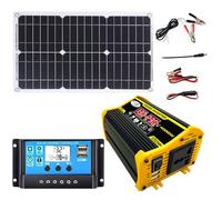 Kit inverter solare off-grid da 4000 W con pannello impermeabile da 18 W e controller da 30 A for la ricarica di camper/barche/case(Black)