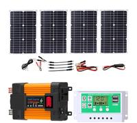 Kit Inverter Solare off-Grid da 6000 W con Pannello Impermeabile Pieghevole da 100 W e Controller PWM da 50 A for Camper, Campeggio e Uso Esterno(4000w)