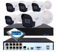 Kit IP POE 5 Telecamere bullet 2 MP 2.8mm con audio NVR 8 Ingressi Motion detect