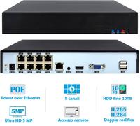 Kit IP POE 5 Telecamere bullet 2 MP 2.8mm con audio NVR 8 Ingressi Motion detect