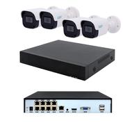 Kit IP videosorveglianza POE 4 telecamere visione notturna 30 metri con Audio