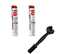 KIT IPONE spray lubrificante grasso catena + Pulitore Catena per moto + Spazzola