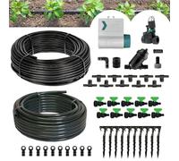 Kit Irrigazione a goccia automatico | Programmatore Rain Pure Vision + Elettrovalvola 9V | Kit Ala Gocciolante 100 Mq Passo 20 | Passo 30 | Passo 40 cm orto giardino Completo di Filtro (Passo 30)