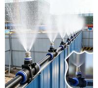Kit Irrigazione a Goccia Nebulizzazione per L'abbattimento Delle Polveri | Kit di Irrigazione e Raffrescamento Automatico per Cantieri, con Tubazione da 8 mm, Attacco Rapido, Nebulizzazione Delicata