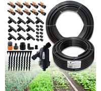 acquaverde | Kit Irrigazione a Goccia Orto da 100 mq con Ala Gocciolante 2 l/h passo 20 cm, Impianto Completo di Raccordi e Filtro, Sistema Irriguo ideale anche per Giardino e Piante - MADE IN ITALY