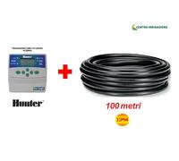 KIT IRRIGAZIONE DOUBLE CENTRALINA HUNTER 4ST+100MT TUBO PN6 32 PRATO GIARDINO