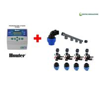 KIT IRRIGAZIONE "FOUR" CENTRALINA HUNTER 4ST+KIT COLLETTORE ELETTROVALVOLE 1