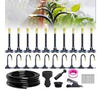 Kit irrigazione giardino 360° - sistema irrigazione automatico per serre, balconi, aiuole - nebulizzatore acqua regolabile, ideale per piante da giardino e sistema irrigazione balcone (10m)