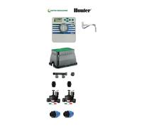 KIT IRRIGAZIONE HUNTER 2 STAZIONI CENTRALINA XC201I-E ELETTROVALVOLE POZZETTO
