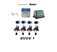 KIT IRRIGAZIONE HUNTER 6 STAZIONI CENTRALINA ELETTROVALVOLE POZZETTO