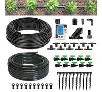 Kit Irrigazione orto automatico con centralina Amico+ Ala Gocciolante 100 Mq Distanza Goccia ogni 20 Cm Impianto Completo raccordi e Filtro Per Giardino