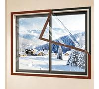 Kit Isolamento Finestre, Pellicola Trasparente Isolante Termica | Kit Isolanti per Finestre Riutilizzabili, Protezione dal Venti e dal Freddo, Rimuovibile, Senza Foratura(Brown,120x140cm)