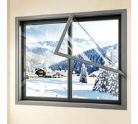 Kit Isolamento Finestre, Pellicola Trasparente Isolante Termica | Kit Isolanti per Finestre Riutilizzabili, Protezione dal Venti e dal Freddo, Rimuovibile, Senza Foratura(Gray,110x220cm)
