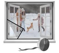 Kit Isolamento Finestre per Inverno,Nero 50x110cm Tenda Termica Isolante,Pellicola Trasparente Protezione dal Freddo per Mantenere Calde Le Guarnizioni di Porte e Finestre