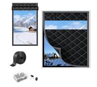 Kit Isolamento Termico per Finestre, Tenda Antivento Antifreddo in Cotone Spesso, Tende Isolanti Termiche Su Misura, Mantiene Il Caldo D’Inverno, Copertura Senza Fori(Blacks,W120 x H150cm)