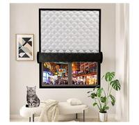 Kit isolante spesso e rapido per installazione, copertura insonorizzata per il blocco del freddo, pellicola termoriflettente antivento per finestre di piccoli balconi argento W120cm*H100cm