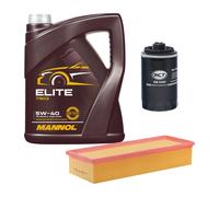 Kit Ispezione 2 Pezzi con olio motore MANNOL Elite 5W-40 5 Litri per VW