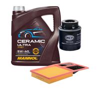 Kit Ispezione 2 Pezzi MANNOL 7727 CERAMIC ULTRA SAE 5W 40 Olio Motore 4 Litri