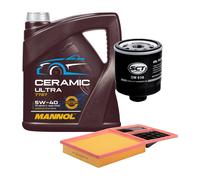 Kit Ispezione 2 Pezzi MANNOL 7727 CERAMIC ULTRA SAE 5W 40 Olio Motore 4 Litri