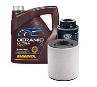 Kit Ispezione 2 Pezzi MANNOL 7727 CERAMIC ULTRA SAE 5W 40 Olio Motore 4 Litri