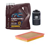 Kit Ispezione 2 Pezzi MANNOL 7727 CERAMIC ULTRA SAE 5W 40 Olio Motore 8 Litri