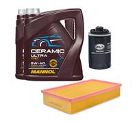 Kit Ispezione 2 Pezzi MANNOL 7727 CERAMIC ULTRA SAE 5W 40 Olio Motore 8 Litri