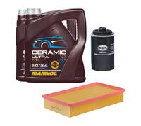 Kit Ispezione 2 Pezzi MANNOL 7727 CERAMIC ULTRA SAE 5W 40 Olio Motore 8 Litri