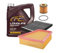Kit Ispezione 3 Parti MANNOL 7715 Longlife 5W-30 Olio Motore 4 Litri