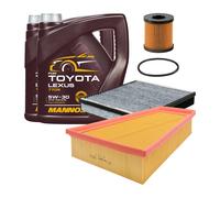 Kit Ispezione 3 Pezzi MANNOL 7709 per Toyota Lexus 5W-30 Olio Motore 8 Litri