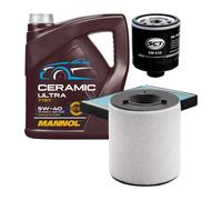 Kit Ispezione 3 Pezzi MANNOL 7727 CERAMIC ULTRA SAE 5W 40 Olio Motore 4 Litri