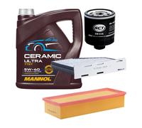 Kit Ispezione 3 Pezzi MANNOL 7727 CERAMIC ULTRA SAE 5W 40 Olio Motore 4 Litri