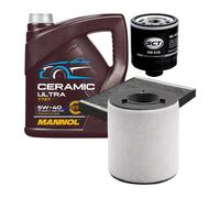 Kit Ispezione 3 Pezzi MANNOL 7727 CERAMIC ULTRA SAE 5W 40 Olio Motore 4 Litri