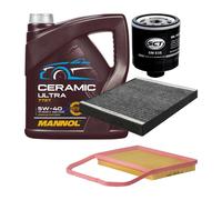Kit Ispezione 3 Pezzi MANNOL 7727 CERAMIC ULTRA SAE 5W 40 Olio Motore 4 Litri